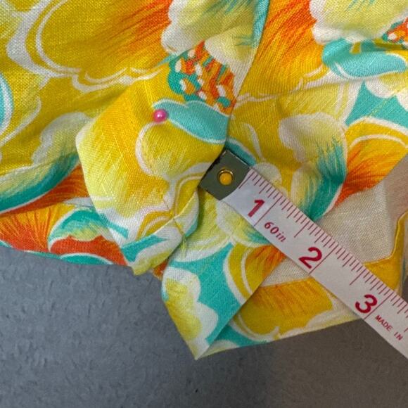 Kulani Kinis Relaxed Linen Blend Shorts Tropical Print Size M Swim Vacation NWOT - Picture 6 of 8
